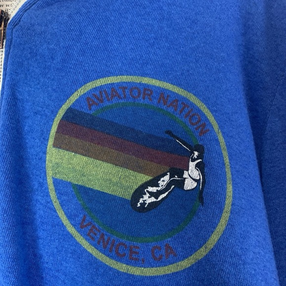 Aviator Nation Blue Hoodie with Rainbow Detail Size XL - Picture 3 of 11
